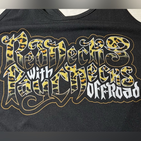 Rednecks with Paychecks Black Graphic Tank Top, six 2X fits like M/L - Picture 4 of 7
